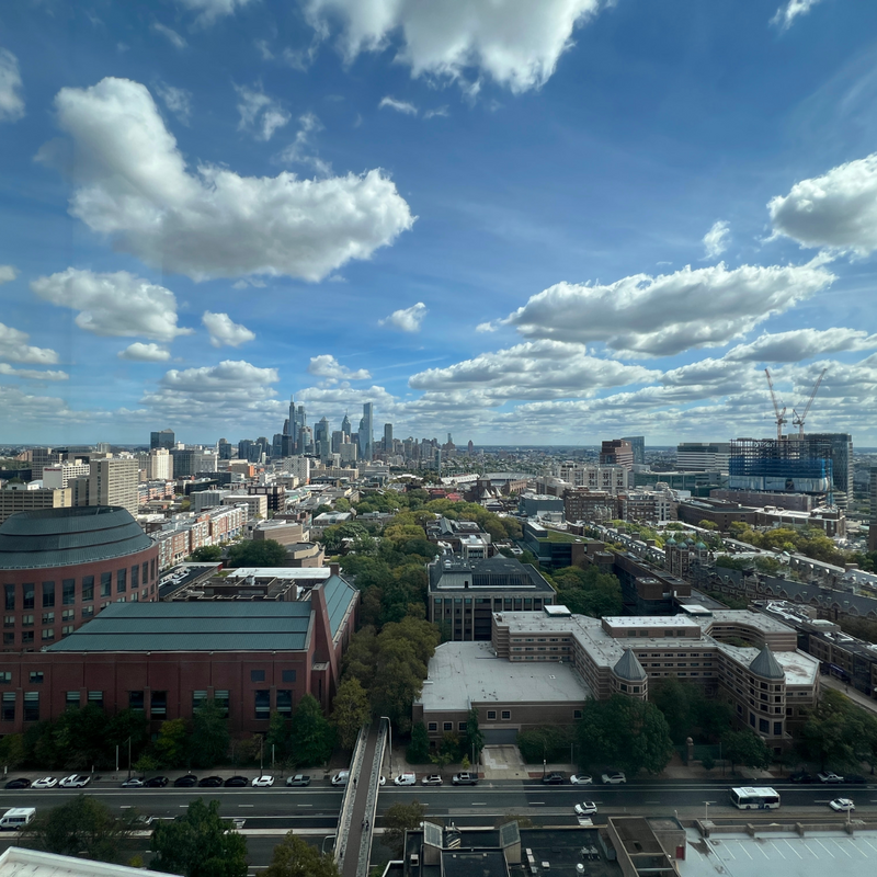 Philadelphia Skyline from the rooftop of a Penn dorm looking at the city skyline